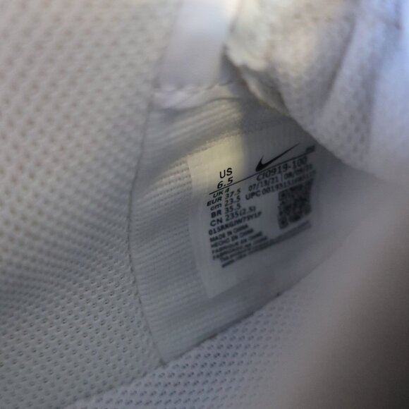 Womens Nike Air Force 1 C10919-100 White Sneaker 6.5 - Picture 7 of 11